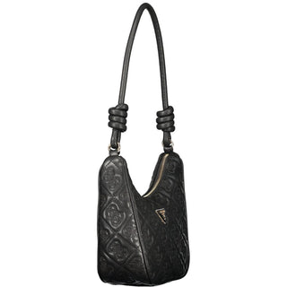Schwarze Damenhandtasche aus Polyurethan