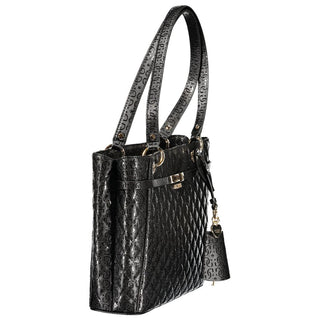 Schwarze Damenhandtasche aus Polyurethan