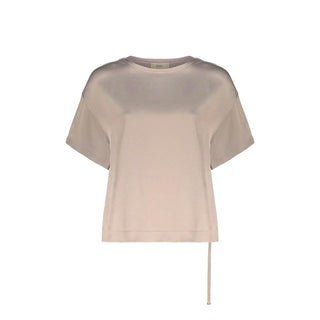 Beigefarbene Acetatbluse