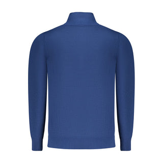 Blue Viscose Men Sweater