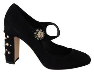 Schwarze Wildleder-High-Heel-Pumps