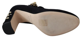 Schwarze Wildleder-High-Heel-Pumps