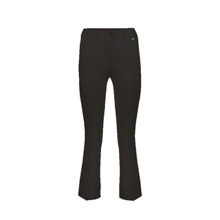 Black Elastane Flared Pants