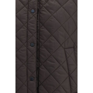 Brown Nylon Sleveless Jacket