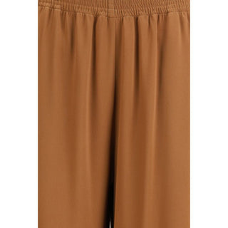 Brown Viscose Casual Pants