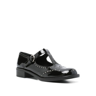 Black Calfskin Flats
