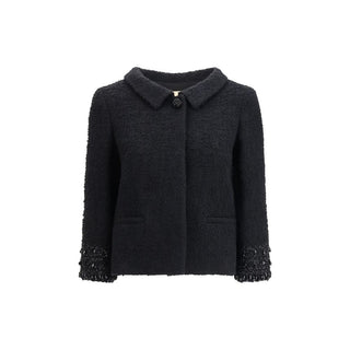 Black Wool Biker Jacket