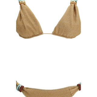 Goldfarbener Polyamid-Bikini