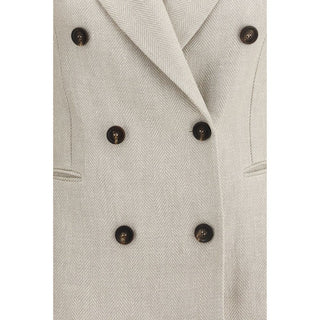 Beiger Leinenblazer