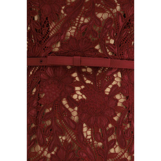 Bordeaux Polyester Cocktail Dress
