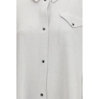 Graues Fleece-Hemd aus Wolle