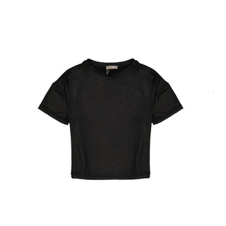 Schwarzes Elastan-T-Shirt