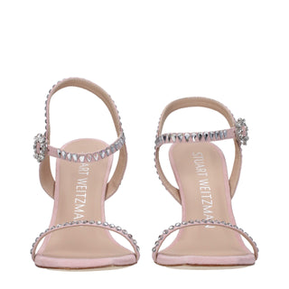 Pinke Leder-Stiletto-Sandalen