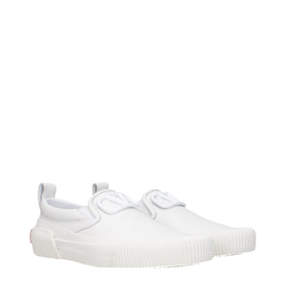 Mocasines blancos de cuero sin cordones