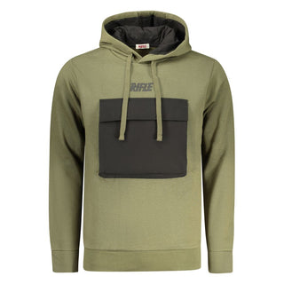 Sudadera con capucha verde de algodón para hombre  