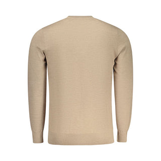 Beigefarbener Herrenpullover aus Polyester
