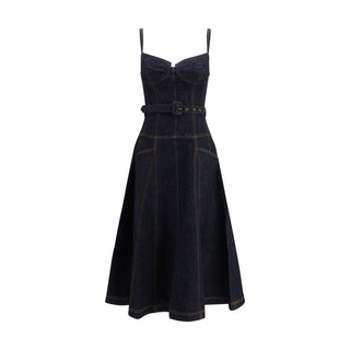 Vestido casual azul de algodón
