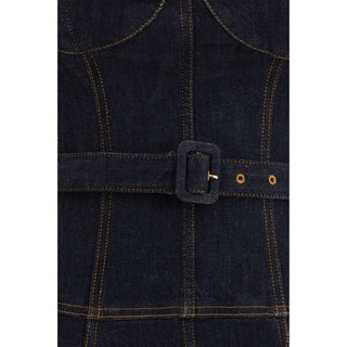 Vestido casual azul de algodón