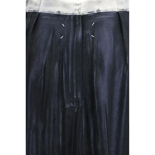 Blue Acetate Midi Skirt