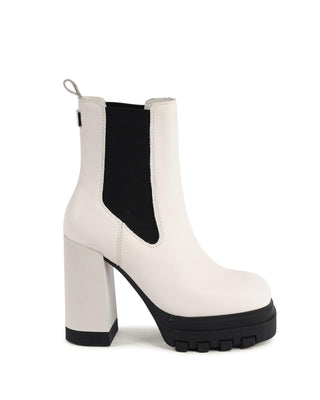 Botines de cuero blanco