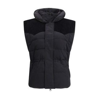 Schwarze ärmellose Polyamidjacke