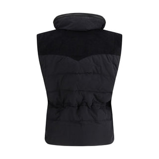 Schwarze ärmellose Polyamidjacke