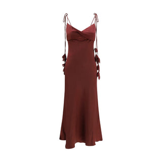 Bordeauxrotes Polyester-Cocktailkleid