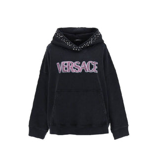 Schwarzes Baumwoll-Sweatshirt