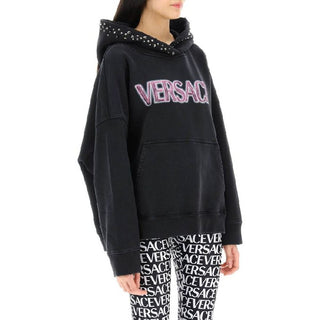 Schwarzes Baumwoll-Sweatshirt