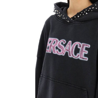 Schwarzes Baumwoll-Sweatshirt