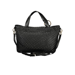 Damen-Tasche aus Polyurethan in Schwarz