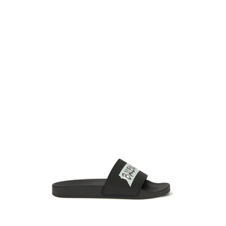 Schwarze Gummi-Sandalen
