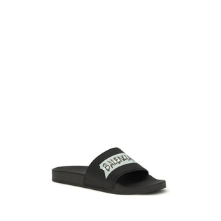 Schwarze Gummi-Sandalen