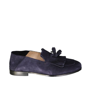 Loafer zum Hineinschlüpfen aus blauem Kalbsleder