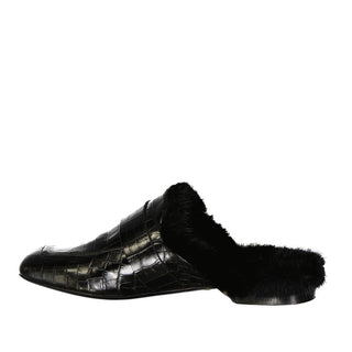 Mules de piel de becerro negras