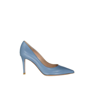 Zapatos de tacón alto de cuero azul