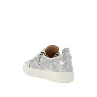 Silver Fabric Sneakers