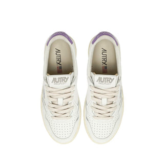 Weiße Low-Top-Sneaker aus Leder