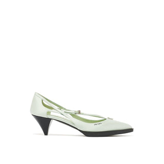 Bicolor-Mid-Heel-Pumps aus Seide