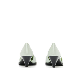 Bicolor-Mid-Heel-Pumps aus Seide