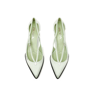Bicolor-Mid-Heel-Pumps aus Seide
