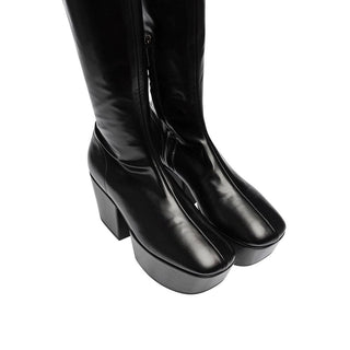Black Calfskin Over The Knee