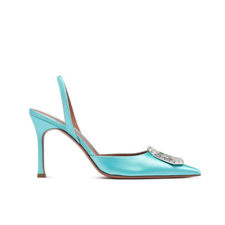 Zapatos de tacón de seda bicolor