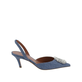 Zapatos de tacón de cuero nubuc azul