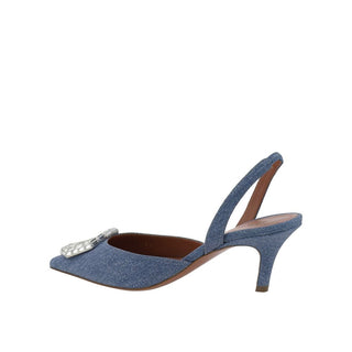 Blue Nubuc Leather Pumps