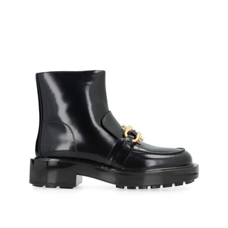 Ankle Boots aus schwarzem Kalbsleder