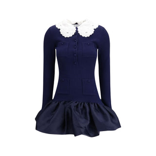 Blaues Cocktailkleid aus Viskose