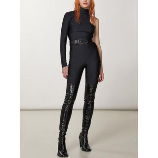 Schwarzer Polyamid-Jumpsuit