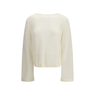 Weißes Fleece-Woll-Sweatshirt