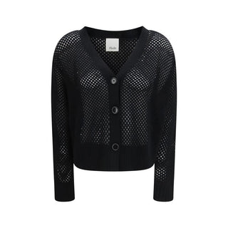 Schwarze Strickjacke aus Wolle